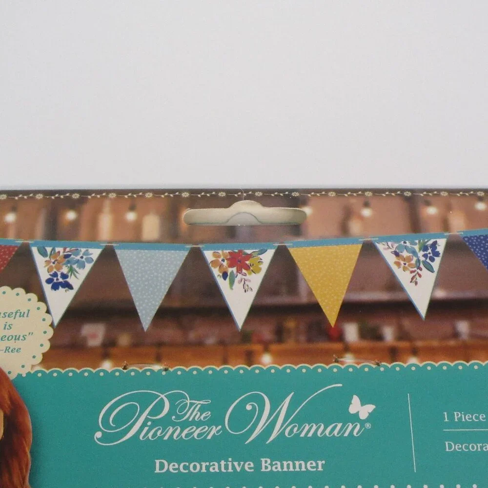 2 Pioneer Woman Decorative Fabric Banner Garland 60